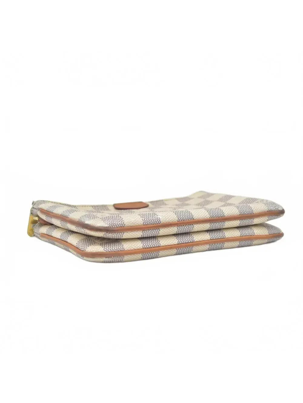 $1350 Louis Vuitton Damier Azur Double Zip Pochette